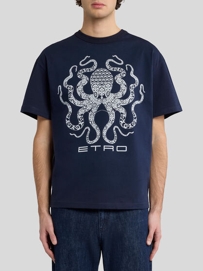 T-SHIRT WITH OCTOPUS AND LOGO