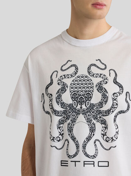 T-SHIRT WITH OCTOPUS AND LOGO