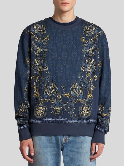 COTTON SWEATSHIRT WITH PLACED PRINT