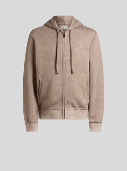 KNIT JACQUARD HOODED SWEATSHIRT WITH ARNICA MOTIF