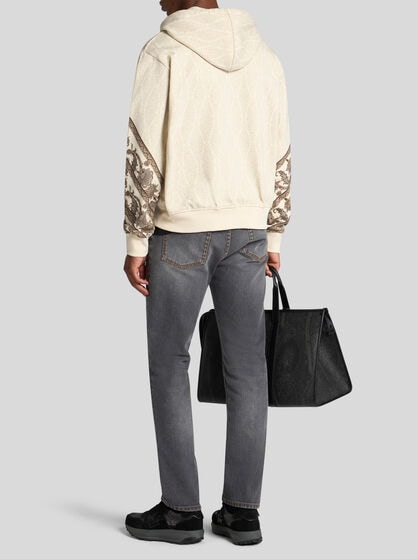 HOODED SWEATSHIRT WITH DOUBLE PRINT