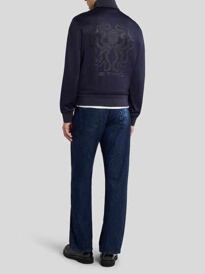 SWEATSHIRT WITH ZIP AND OCTOPUS PRINT