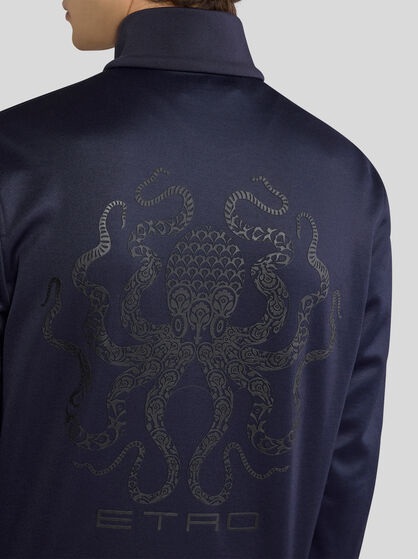 SWEATSHIRT WITH ZIP AND OCTOPUS PRINT