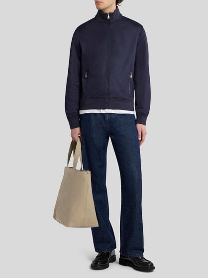 SWEATSHIRT WITH ZIP AND OCTOPUS PRINT