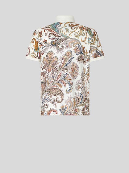 MULTICOLOURED PAISLEY POLO SHIRT WITH LOGO