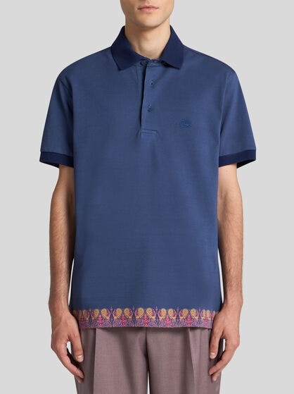 PLAIN-COLOURED COTTON POLO SHIRT