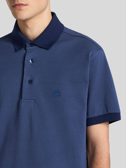 PLAIN-COLOURED COTTON POLO SHIRT