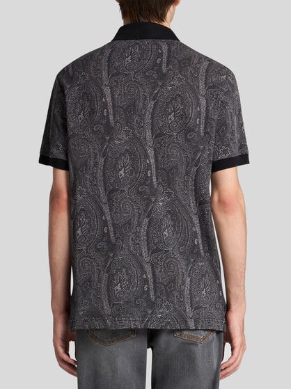 ALL-OVER FOLIAGE COTTON POLO SHIRT
