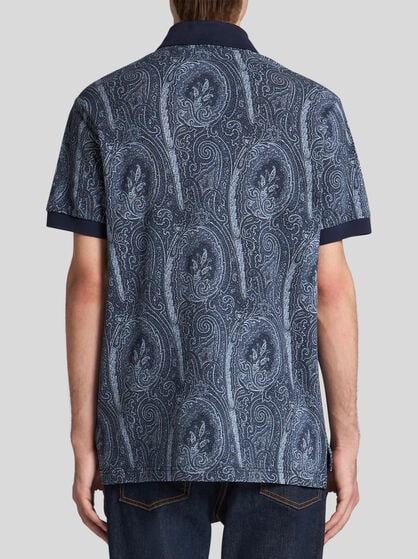 ALL-OVER FOLIAGE COTTON POLO SHIRT