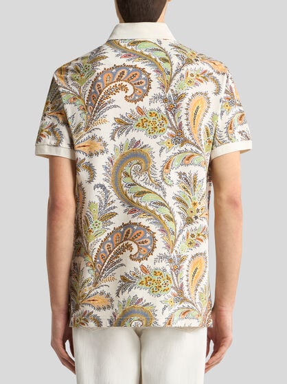 FLORAL PAISLEY COTTON POLO SHIRT