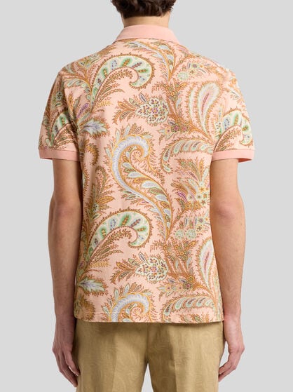 FLORAL PAISLEY COTTON POLO SHIRT