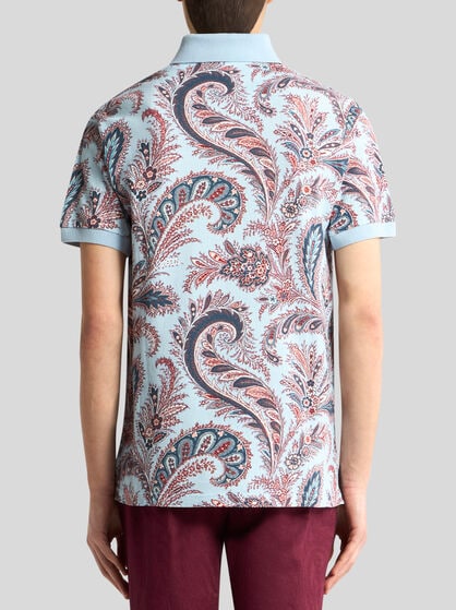 FLORAL PAISLEY COTTON POLO SHIRT