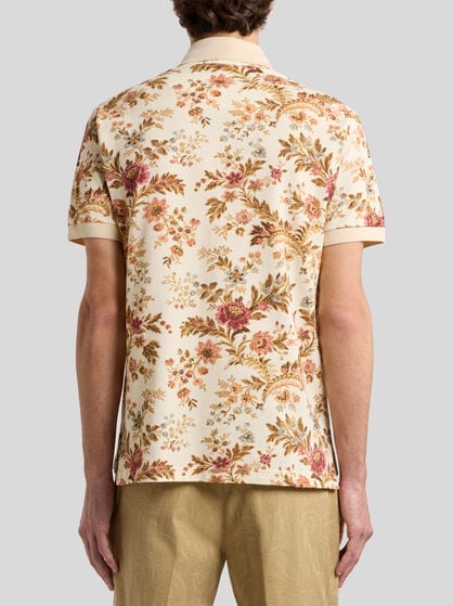 COTTON POLO SHIRT WITH FLORAL PRINT