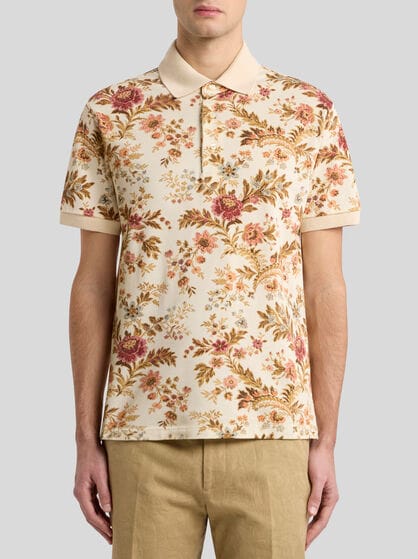 COTTON POLO SHIRT WITH FLORAL PRINT