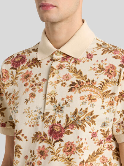 COTTON POLO SHIRT WITH FLORAL PRINT