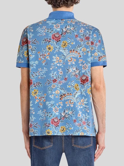 COTTON POLO SHIRT WITH FLORAL PRINT