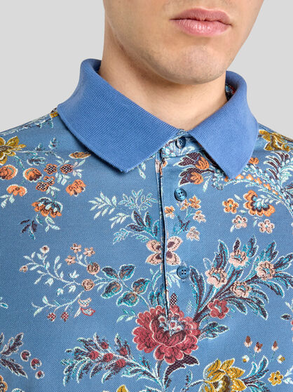 COTTON POLO SHIRT WITH FLORAL PRINT