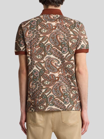 COTTON POLO SHIRT WITH PAISLEY PRINT