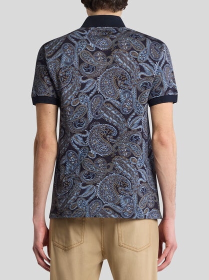 COTTON POLO SHIRT WITH PAISLEY PRINT