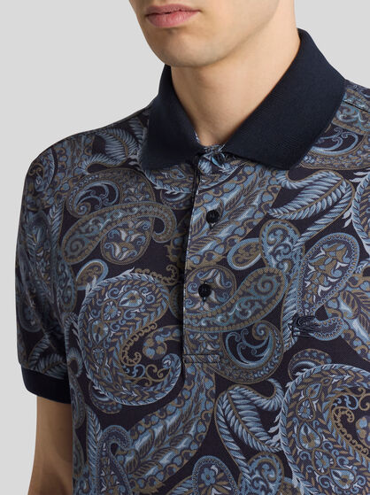 COTTON POLO SHIRT WITH PAISLEY PRINT