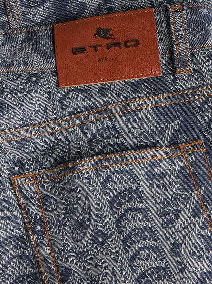 JACQUARD JEANS WITH LOGO TAG