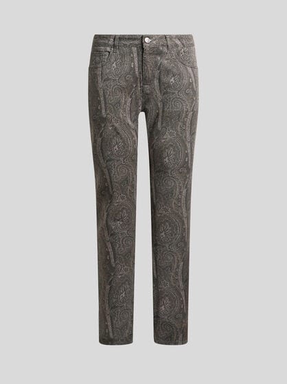 REGULAR-FIT COTTON DENIM JEANS WITH ARNICA MOTIF