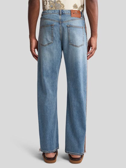 STRAIGHT-LEG JEANS WITH DECORATIVE BANDS