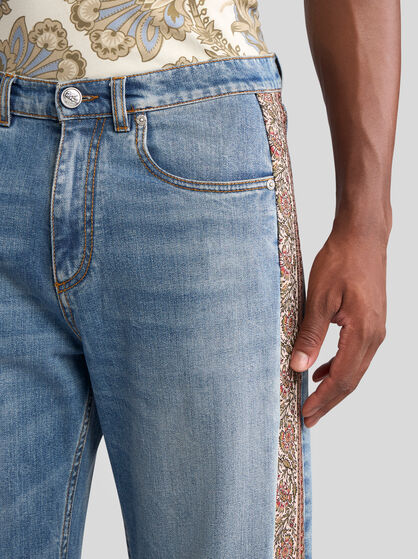 STRAIGHT-LEG JEANS WITH DECORATIVE BANDS