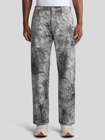 WIDE-LEG JACQUARD JEANS