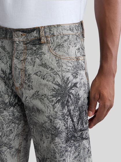 WIDE-LEG JACQUARD JEANS