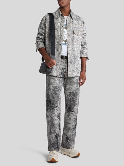 WIDE-LEG JACQUARD JEANS