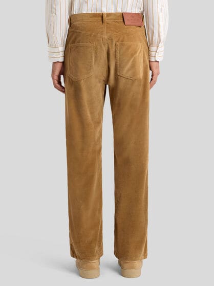 STRAIGHT-LEG FIVE-POCKET TROUSERS IN CORDUROY VELVET