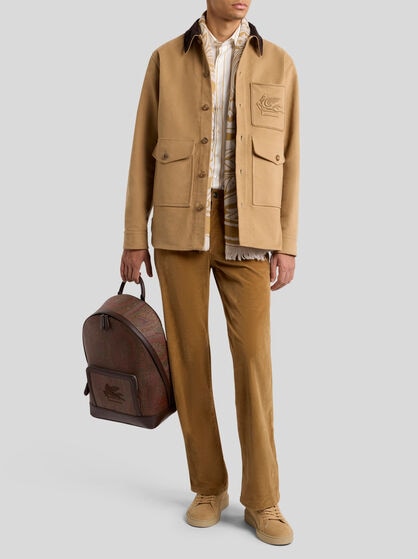 STRAIGHT-LEG FIVE-POCKET TROUSERS IN CORDUROY VELVET