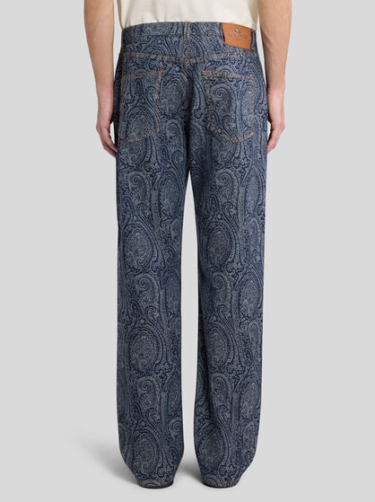 STRAIGHT-LEG JACQUARD JEANS