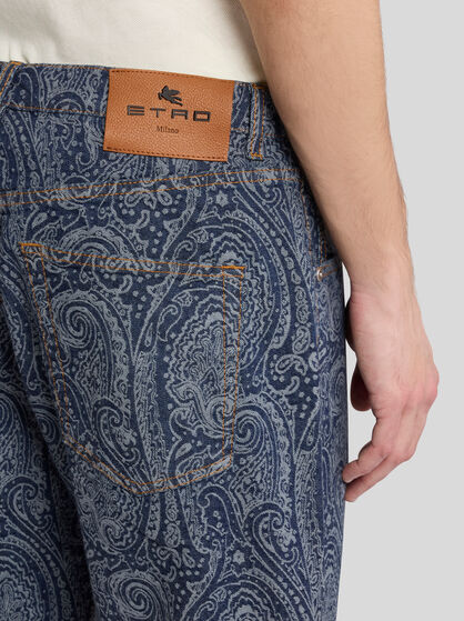 STRAIGHT-LEG JACQUARD JEANS