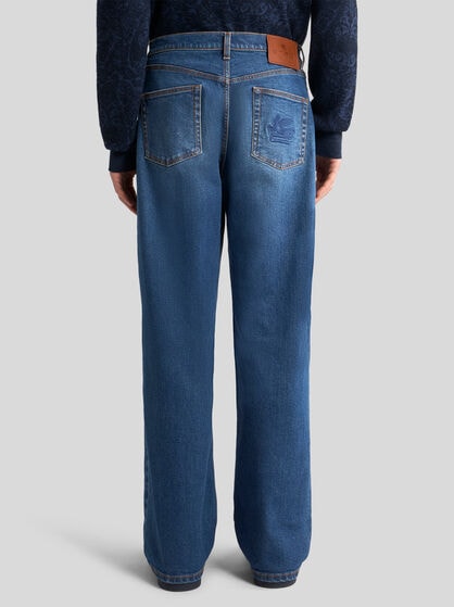 STRAIGHT-LEG JEANS WITH PEGASO
