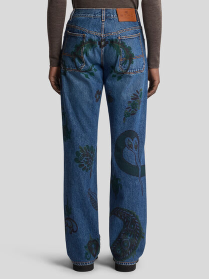 STRAIGHT-LEG JEANS WITH PRINT