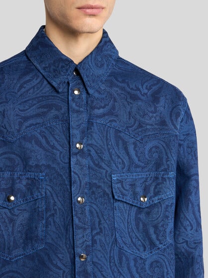 PRINTED DENIM OVERSHIRT
