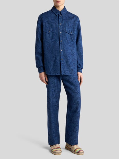 PRINTED DENIM OVERSHIRT