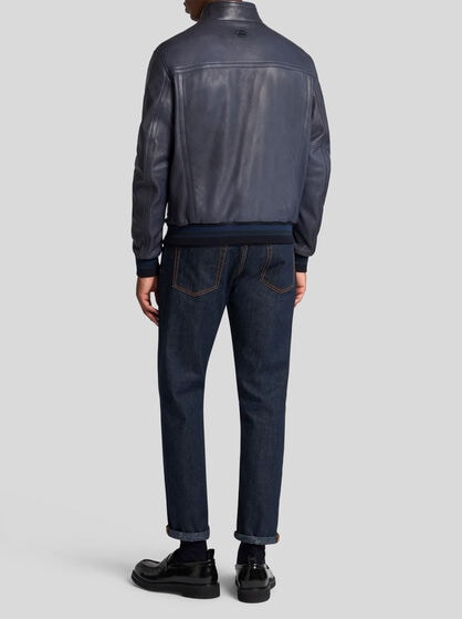 LEATHER BOMBER JACKET