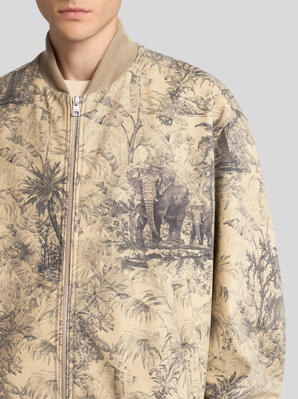 PRINTED LEATHER BOMBER JACKET