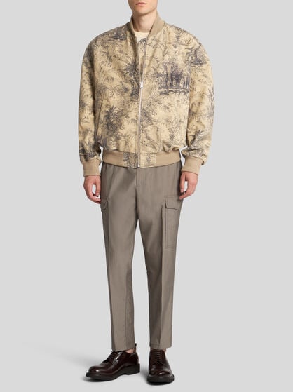PRINTED LEATHER BOMBER JACKET