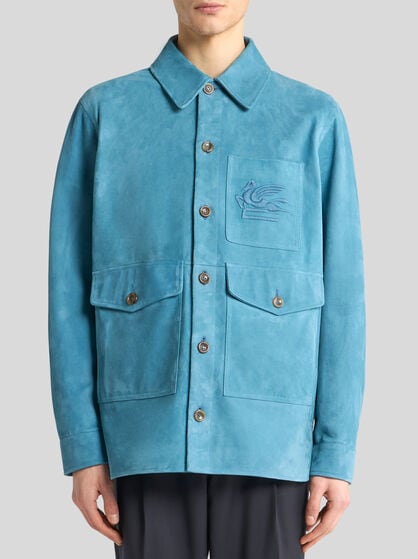 SUEDE OVERSHIRT WITH PEGASO
