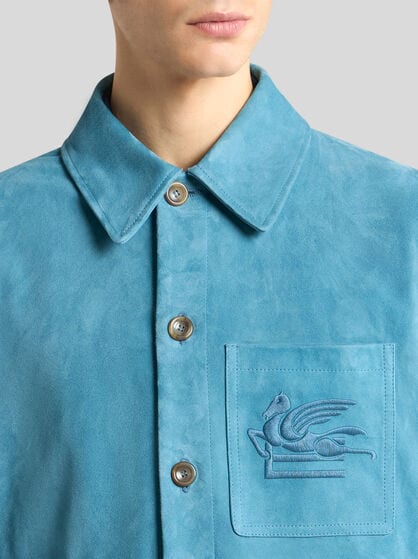 SUEDE OVERSHIRT WITH PEGASO