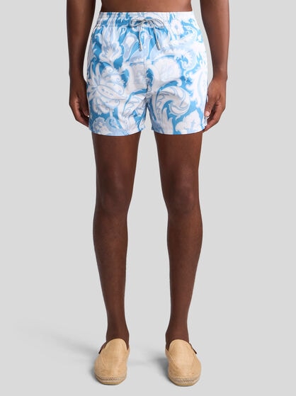 FLORAL-PRINT BEACH SHORTS