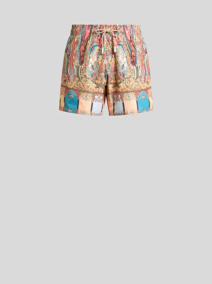 SWIMSUIT WITH PLACED FLORAL PAISLEY PRINT