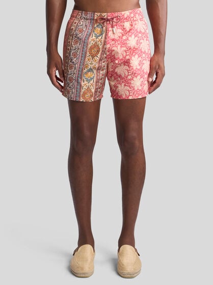 DOUBLE-PATTERN SWIM SHORTS