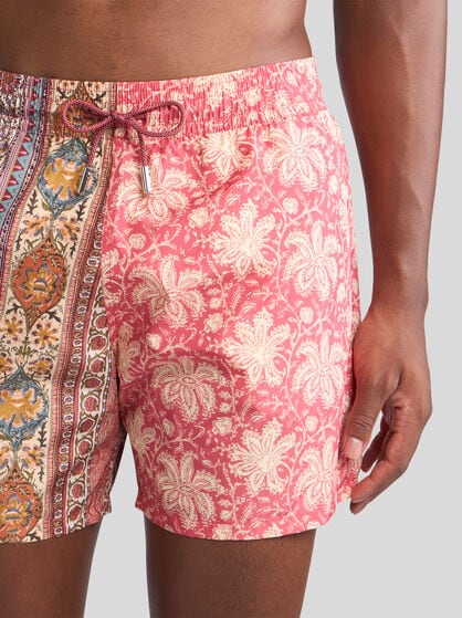 DOUBLE-PATTERN SWIM SHORTS