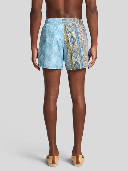 DOUBLE-PATTERN SWIM SHORTS