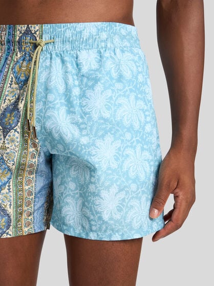 DOUBLE-PATTERN SWIM SHORTS